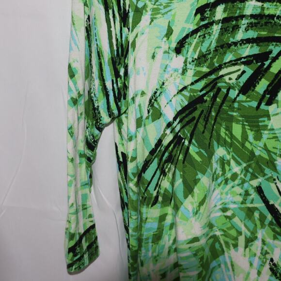 Ruby Road Blouse Women PS Assymetric Hem Green Vines - Picture 3 of 14